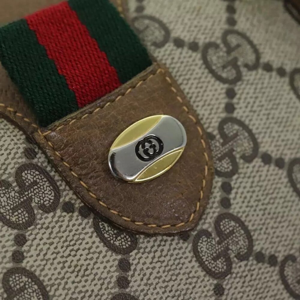 GUCCI GG Supreme Web Sherry Line Boston Bag - Picture 6 of 16